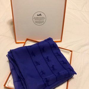 Hermès Purple Shear Scarf 100% Silk